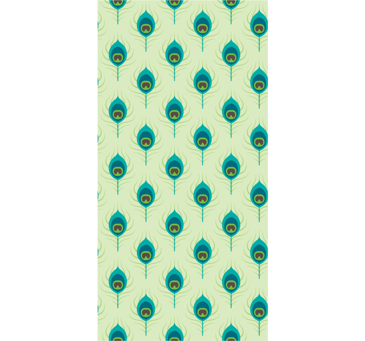 Papel pintado dormitorio Pluma de pavo real moderna - TenVinilo