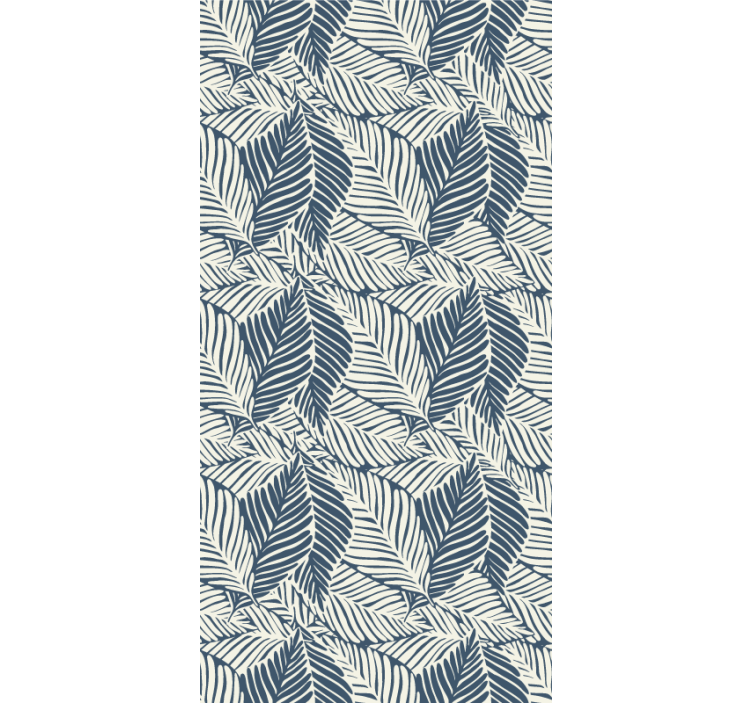 Papel pintado naturaleza Plantas y hojas azules - TenVinilo