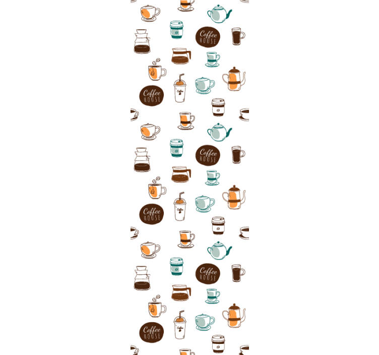 Papel mural cocina ilustración con motivo de café - TenVinilo