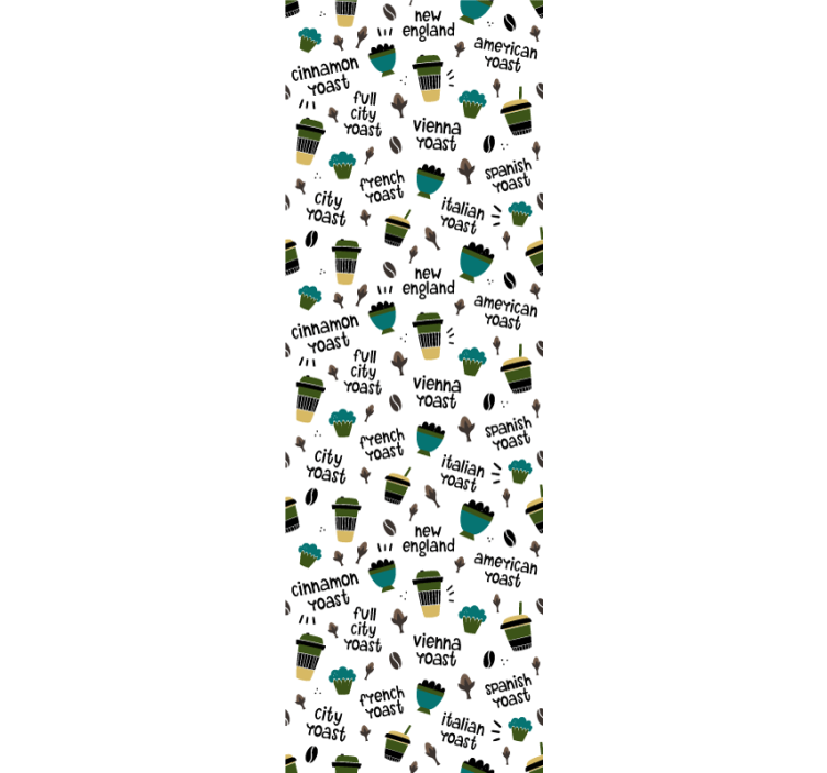 Papel mural cocina patrón de tostado de café - TenVinilo