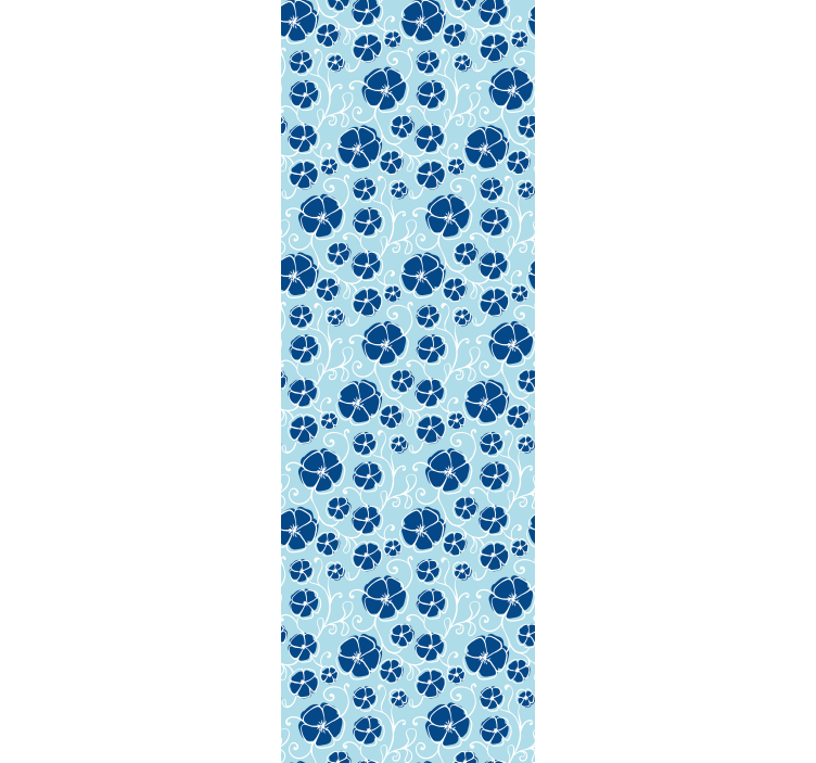 Papel mural floral azulejos florales azules - TenVinilo