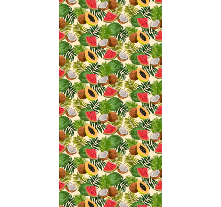 Papel pintado baño Frutas tropicales - TenVinilo