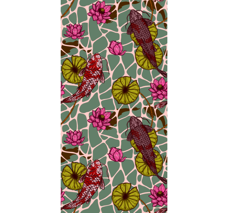 Papel mural peces motivo del estanque koi - TenVinilo