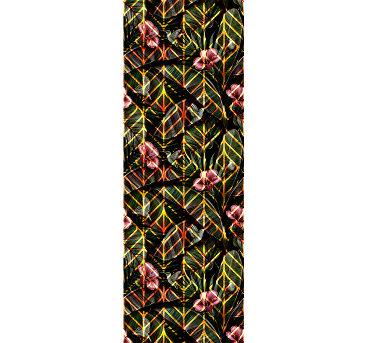 Papel mural naturaleza patrón de follaje floral - TenVinilo