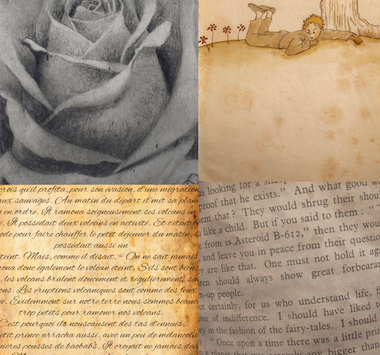 Papel pared  letras el principito comedor - TenVinilo