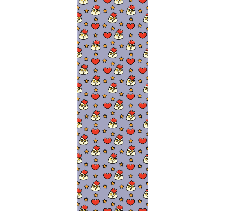 Papel mural animal patrón de pollo de dibujos animados - TenVinilo