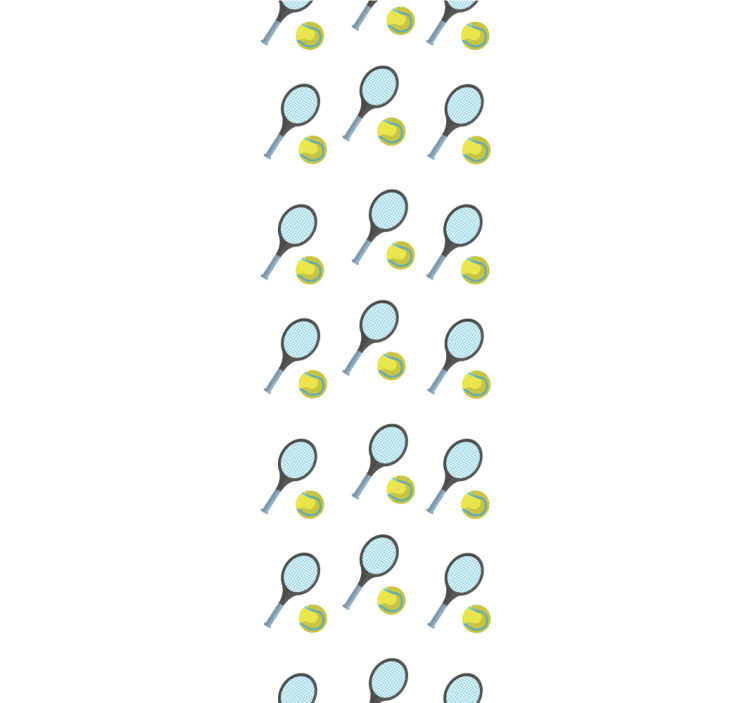 Papel mural personalizable raquetas y pelotas de tenis - TenVinilo