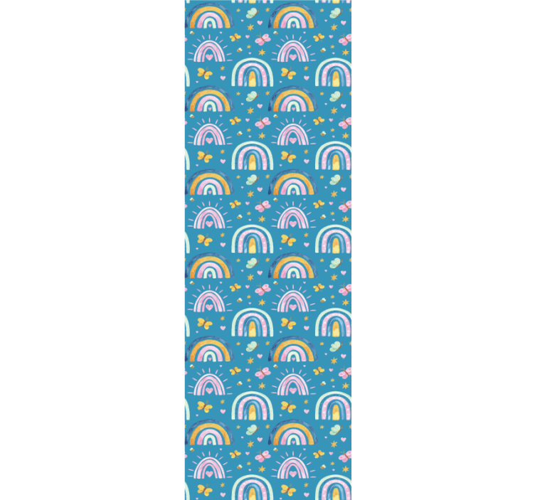 Papel mural infantil patrones de mariposas arcoiris - TenVinilo