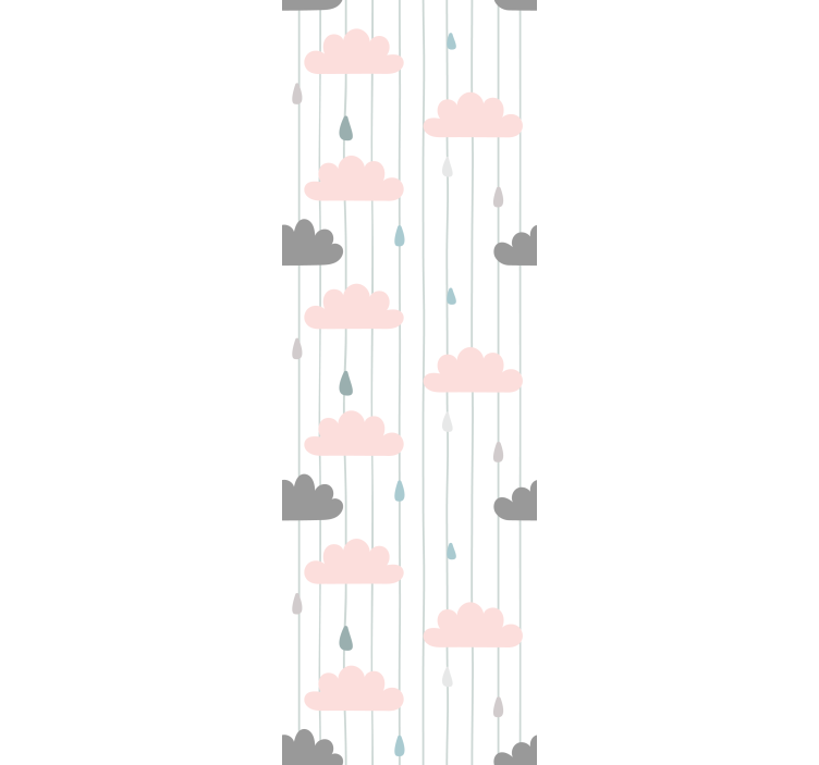 Papel pintado nórdico Nubes rosas y grises - TenVinilo