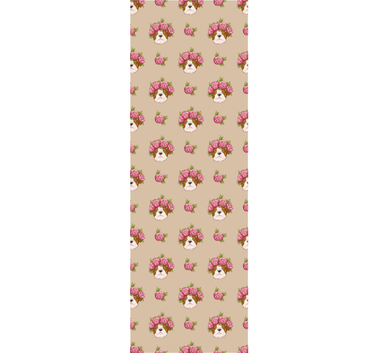 Papel mural perros motivo floral canino - TenVinilo