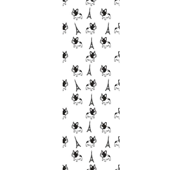 Papel pintado perros Bulldog francés en parís - TenVinilo