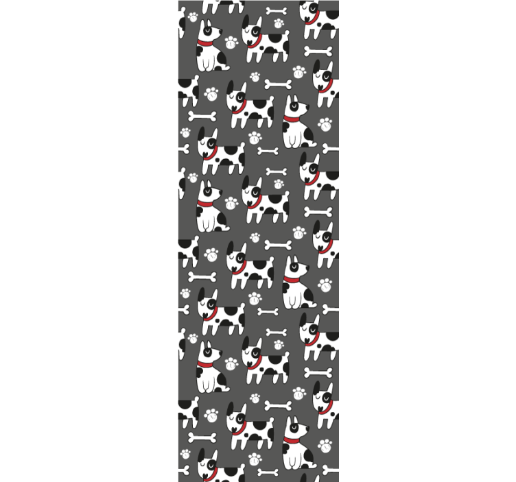 Papel mural perros ilustración canina juguetona - TenVinilo