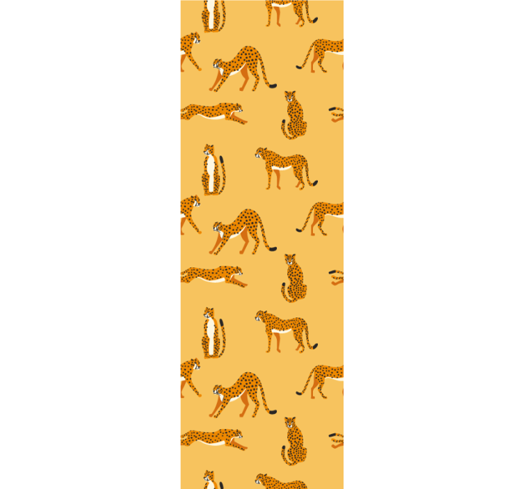 Papel mural animal leopardos juguetones - TenVinilo