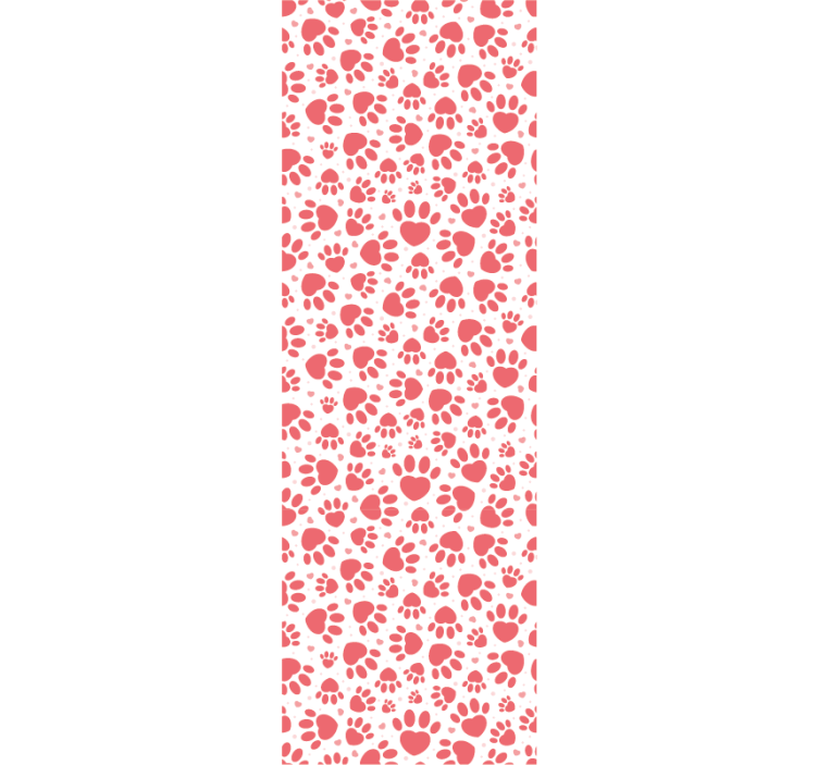 Papel mural perros corazones con huellas de patas - TenVinilo