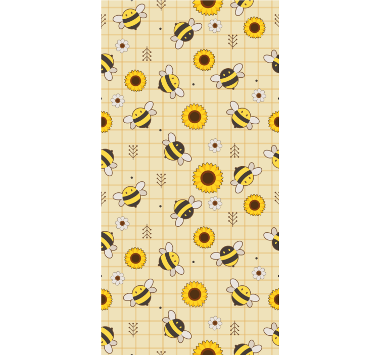 Papel mural animal patrón de girasol abeja - TenVinilo