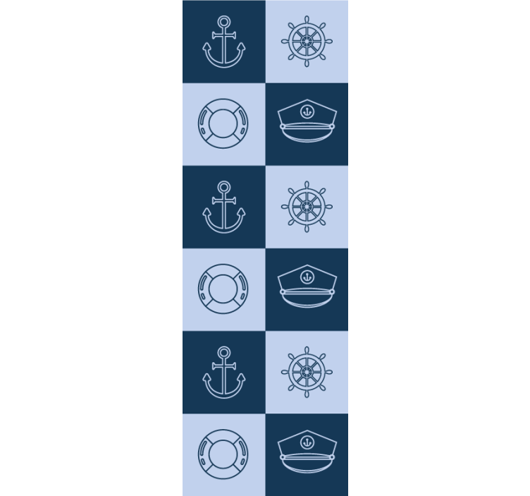 Papel mural azulejos patrón de azulejos náuticos - TenVinilo