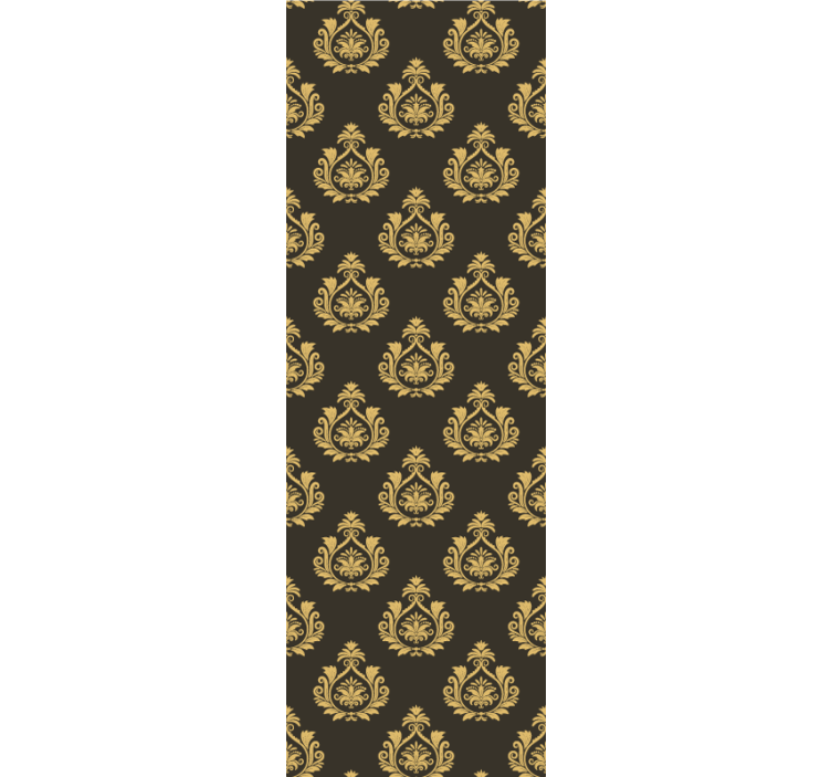 Papel mural barroco motivo de follaje ornamentado - TenVinilo