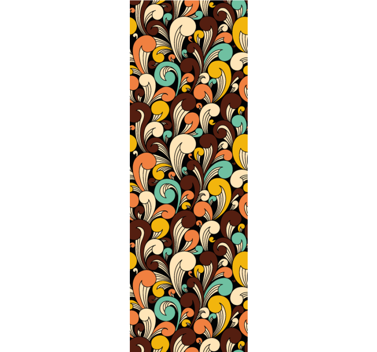 Papel mural ornamental motivo de remolino retro - TenVinilo