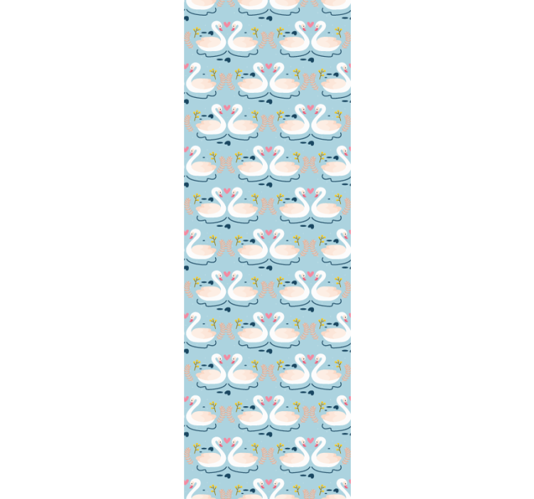 Papel mural animal patrón del lago de los cisnes - TenVinilo