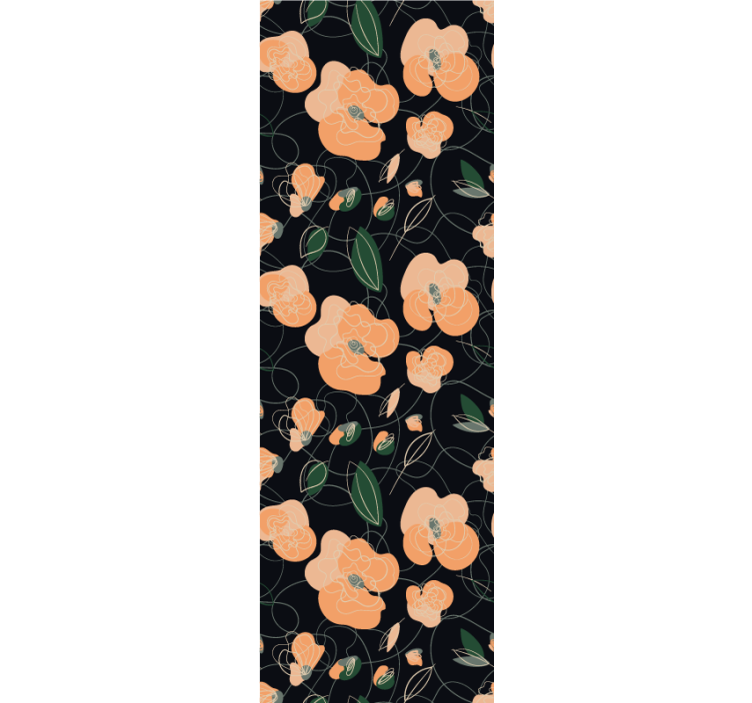 Papel pintado salón Patrón de fauna y flora vívidos oscuros - TenVinilo