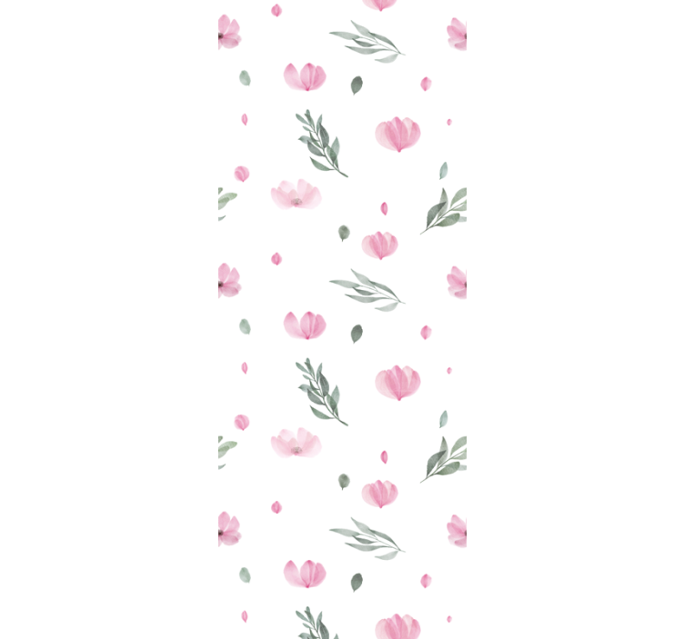 Papel pintado infantil Pequeñas flores rosadas minimalistas - TenVinilo