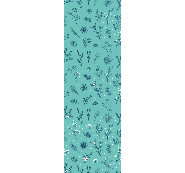 Papel mural navideño botánico festivo - TenVinilo