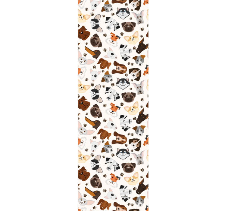 Papel mural perros ilustraciones de perros juguetones - TenVinilo