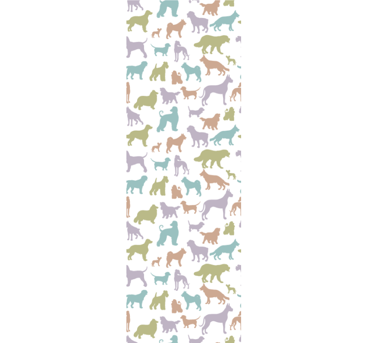 Papel mural perros siluetas coloridas - TenVinilo