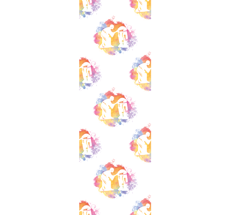 Papel mural arte silueta de pareja abstracta - TenVinilo