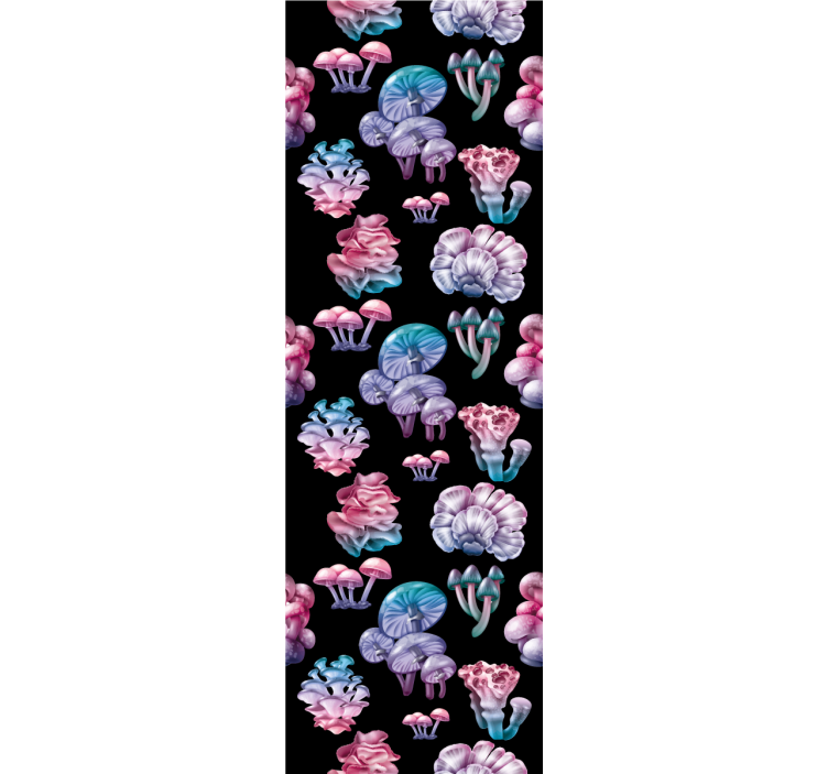 Papel mural arte fantasía de setas florales - TenVinilo