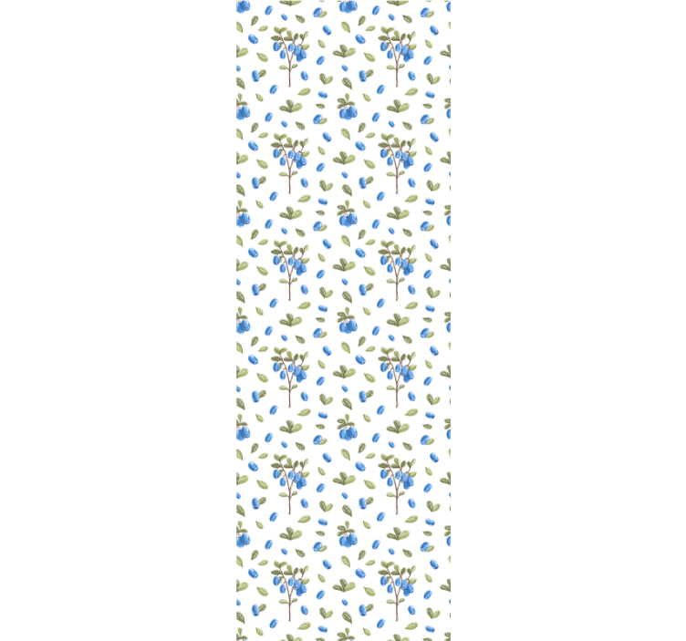 Papel pintado flores botánico de arándanos - TenVinilo