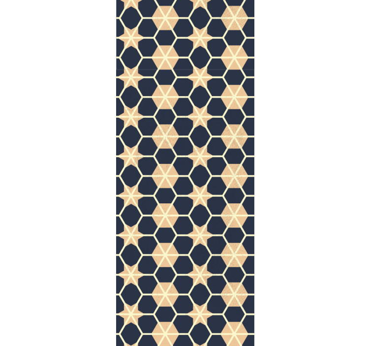 Papel mural living comedor patrón de estrella hexagonal - TenVinilo
