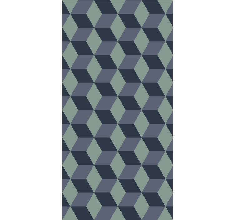 Papel pintado retro Patrón de cubo retro azul - TenVinilo