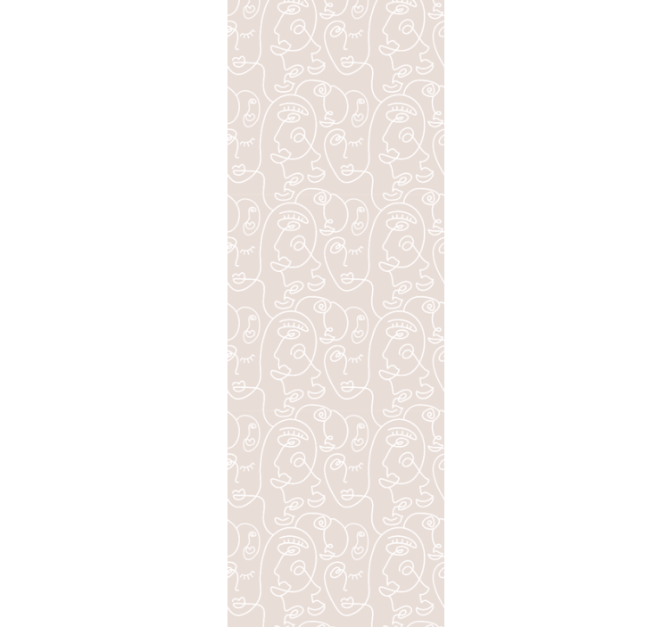 Papel mural arte patrones de caras abstractas - TenVinilo