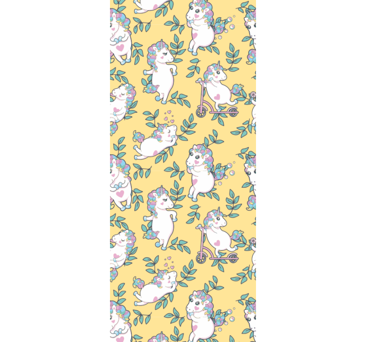 Papel mural animales unicornios jugando - TenVinilo