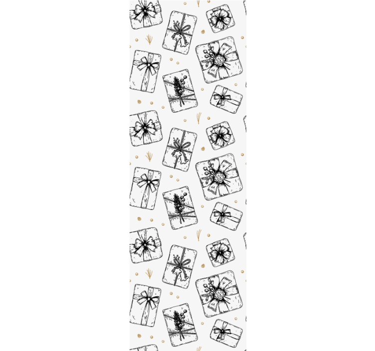 Papel mural navideño patrones de moños de regalo - TenVinilo
