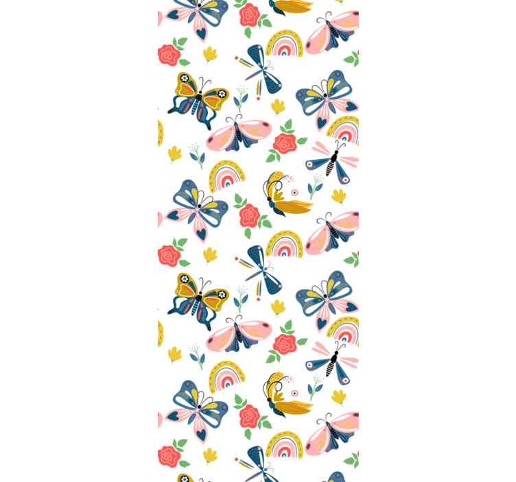 Papel mural mariposas motivo de naturaleza caprichosa - TenVinilo