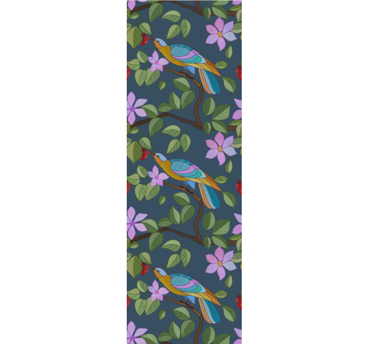 Papel mural pájaros diseño tropical colorido - TenVinilo