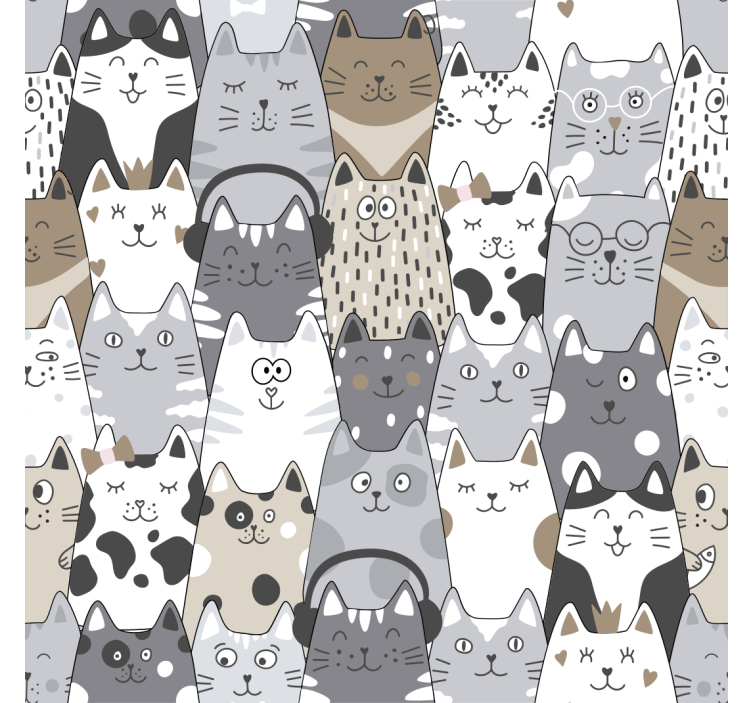 Papel habitación infantil gatos caratoon - TenVinilo