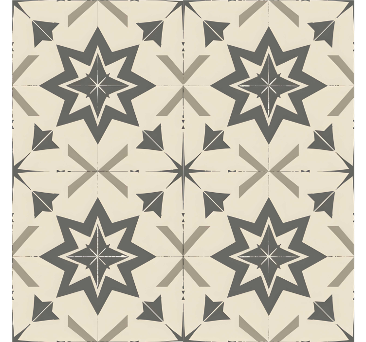 Papel mural azulejos diseño estrellado beige - TenVinilo