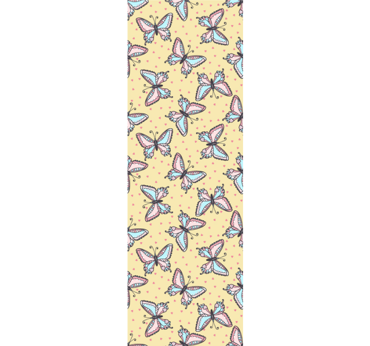 Papel mural mariposas patrón amarillo colorido - TenVinilo