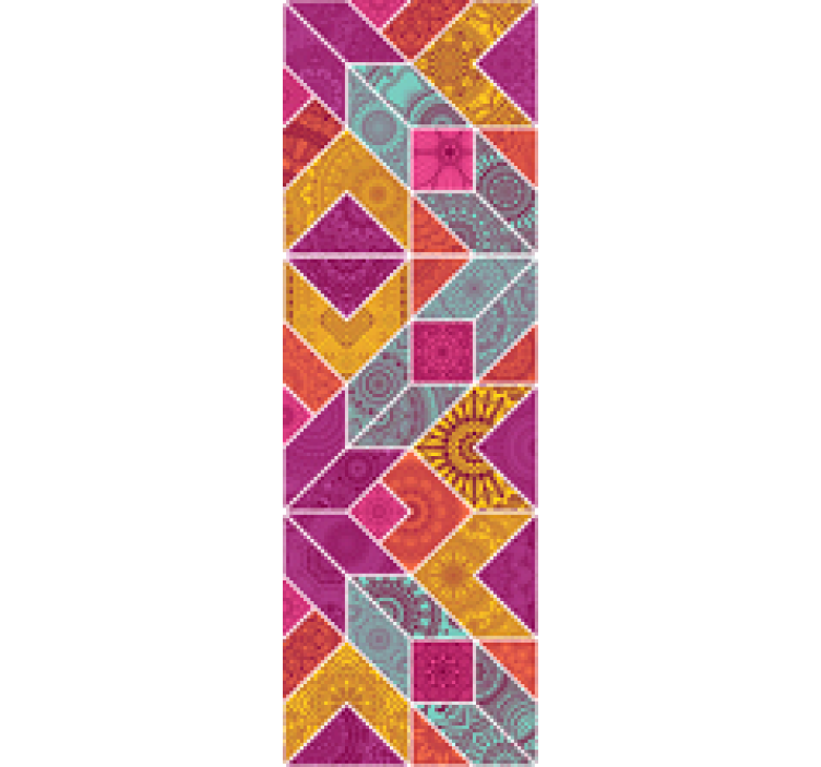 Papel pintado geométrico mosaico de paisley - TenVinilo