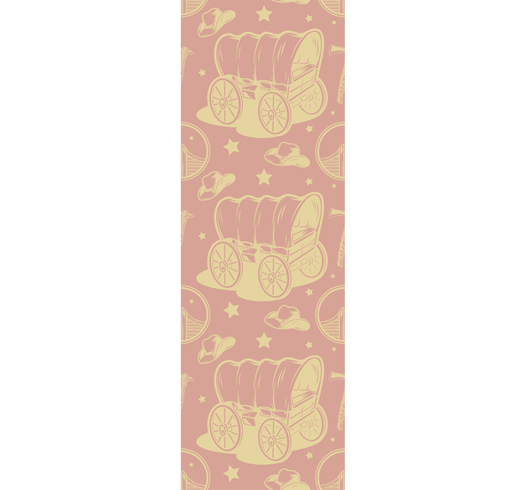 Papel mural infantil vaquero y carretas - TenVinilo