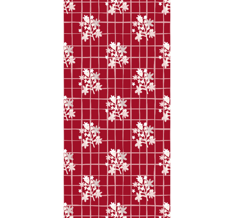 Papel mural floral patrón de mosaico de flores - TenVinilo