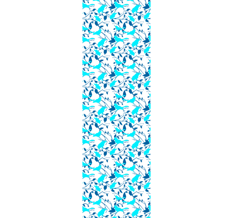 Papel mural hojas patrón de silueta de pájaro - TenVinilo