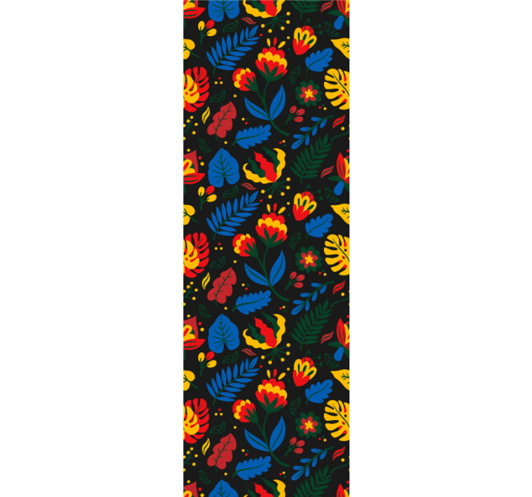 Papel mural ornamental patrón de hojas florales - TenVinilo