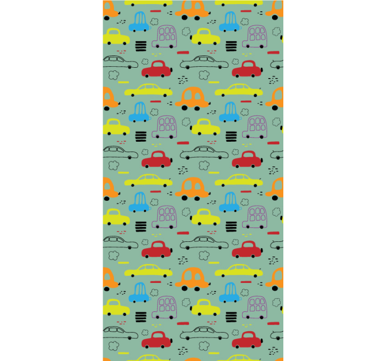 Papel mural infantil patrón de coche de juguete - TenVinilo