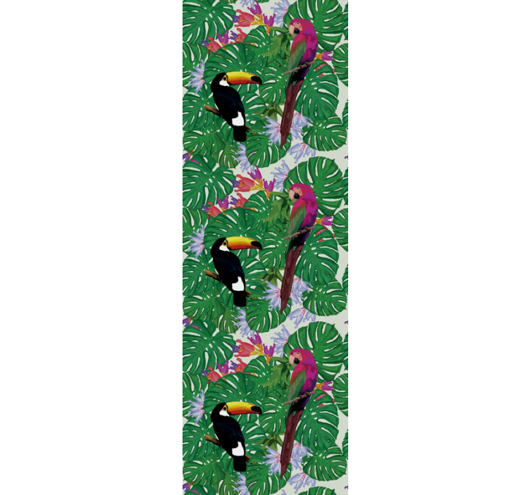 Papel mural pájaros conjunto de aves tropicales - TenVinilo