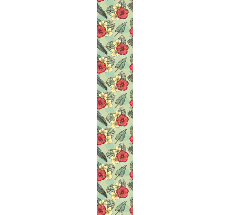 Papel pintado flores arreglo tropical verde - TenVinilo