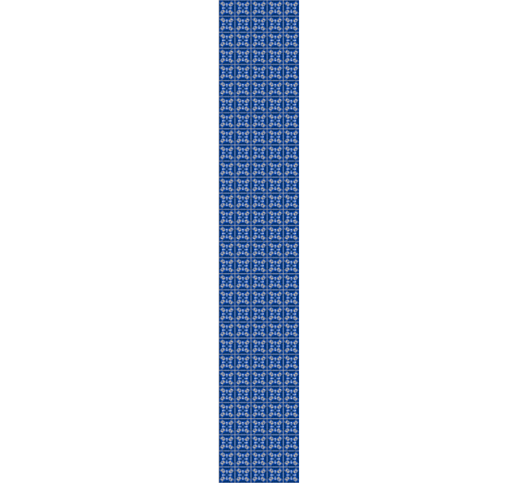 Papel mural azulejos patrones azules intrincados - TenVinilo